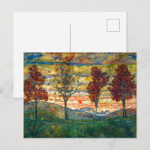 Carte Postale Quatre Arbres Egon Schiele