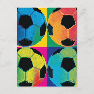 Carte Postale Quatre balles de football de couleurs différentes