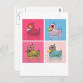 Carte Postale Quatre Canards colorés (Devant / Derrière)