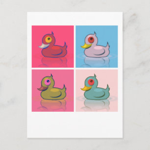 Carte Postale Quatre Canards colorés