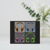 Carte Postale Quatre Casques Pop Art (Debout devant)