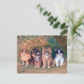 Carte Postale Quatre chatons, Louis Wain (Debout devant)