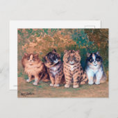 Carte Postale Quatre chatons, Louis Wain (Devant / Derrière)