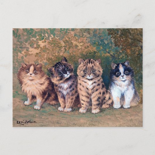 Carte Postale Quatre chatons, Louis Wain (Devant)