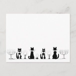 Carte Postale Quatre Chats noirs, Louis Wain