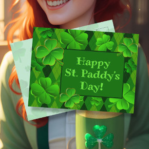 Carte Postale Quatre Clovers de feuilles Joyeux St. Paddys Day