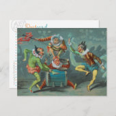 Carte postale Quatre Clowns français (Devant / Derrière)