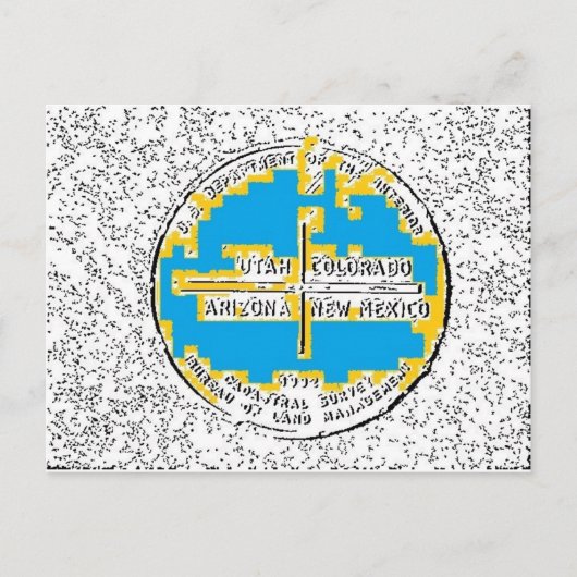 Carte Postale Quatre coins quatre États (Devant)