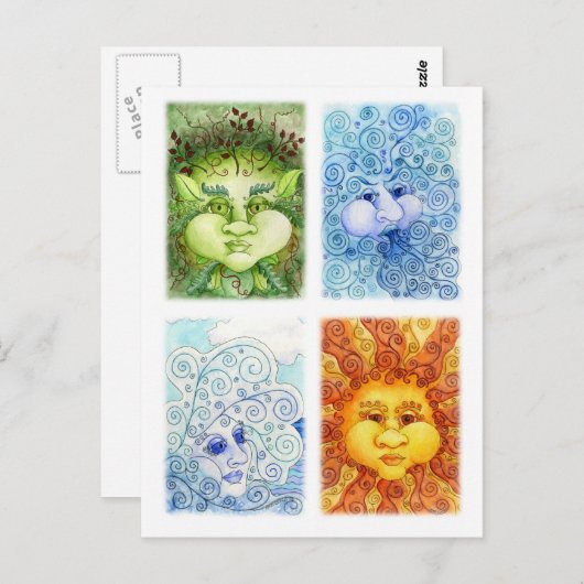 Carte postale Quatre Éléments (Devant / Derrière)