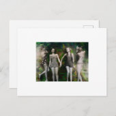 Carte Postale Quatre Femmes Bronzant. Collage (Devant / Derrière)