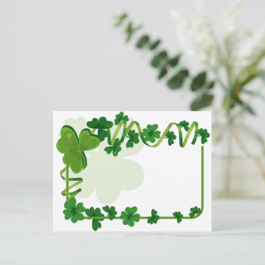 Carte Postale Quatre Leaf Clover Lucky Shamrocks de St Patrick (Debout devant)