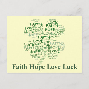 Carte Postale Quatre Leaf Clover Signification : Espoir, Foi, Am