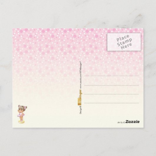 Carte Postale Quatre petites ballerines en tutus (Dos)