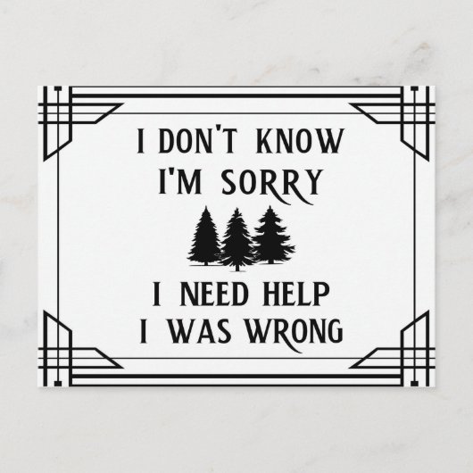 Carte Postale Quatre Phrases qui mènent à la sagesse (Devant)