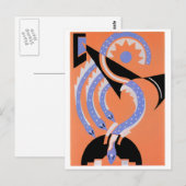 Carte Postale Quatre serpents bleus (Devant / Derrière)
