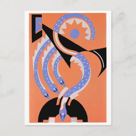 Carte Postale Quatre serpents bleus (Devant)