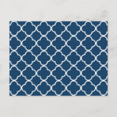 Carte Postale Quatrefoil bleu marine, Trellis (Devant)