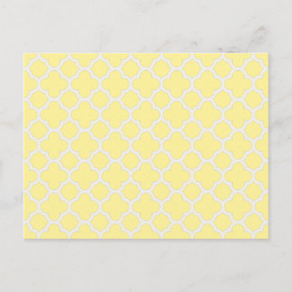 Carte Postale Quatrefoil en treillis classique en jaune canari