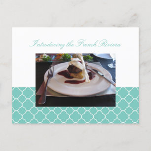 Carte Postale Quatrefoil turquoise trèfle invitation à l'événeme