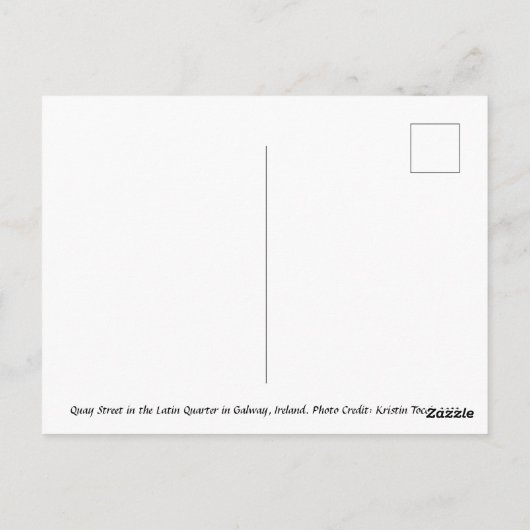 Carte Postale Quay Street dans le Quartier Latin, Galway Irlande (Dos)
