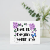 Carte Postale Que cela commence par moi en disant Fleurs Papillo (Debout devant)