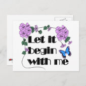 Carte Postale Que cela commence par moi en disant Fleurs Papillo (Devant / Derrière)