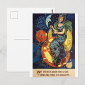 Carte Postale Que cette sorcière vous apporte un oiseau d'Hallow (Devant / Derrière)