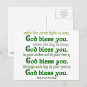 Carte Postale Que Dieu vous bénisse Irish Blessing (Devant / Derrière)