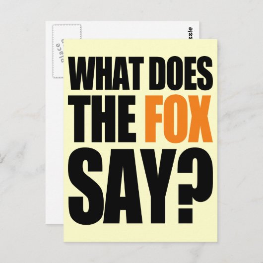 Carte Postale Que Dit Le Fox (Devant / Derrière)