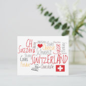 Carte Postale Que J'Aime De Suisse, Fromage, Chocolat (Debout devant)