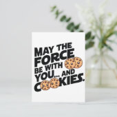 Carte Postale Que la force soit avec vous et les cookies (Debout devant)