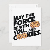 Carte Postale Que la force soit avec vous et les cookies (Devant / Derrière)