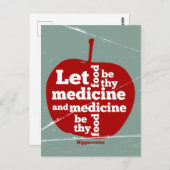 Carte Postale Que la nourriture soit ton médicament Citation d'H (Devant / Derrière)