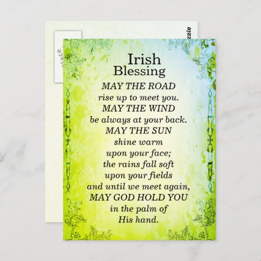 Carte Postale Que la route monte pour vous rencontrer, Bénédicti (Devant / Derrière)