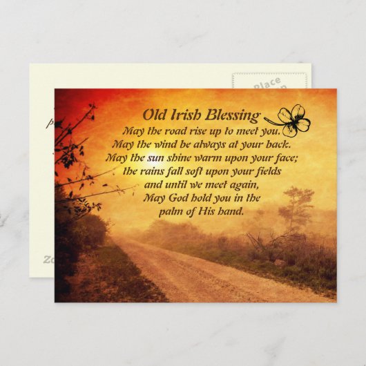 Carte Postale Que la route monte pour vous rencontrer, Bénédicti (Devant / Derrière)