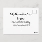 Carte Postale que l'aventure commence 20e anniversaire ajouter n (Dos)