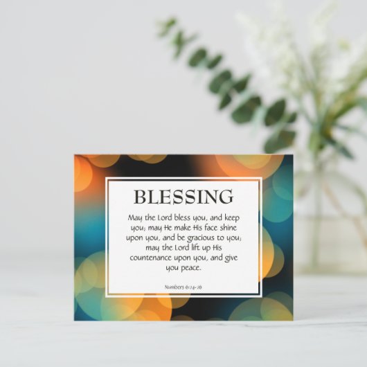 Carte Postale QUE LE SEIGNEUR VOUS BÉNISSE | Bible chrétienne Ve (Debout devant)