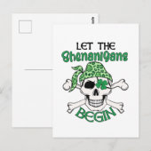 Carte Postale Que les Shenanigans commencent la Saint Patrick (Devant / Derrière)