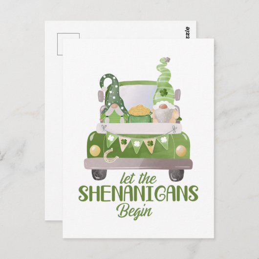 Carte Postale Que les Shenanigans commencent la Saint Patrick Ve (Devant / Derrière)