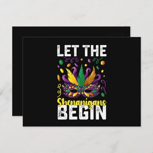 Carte Postale Que Les Shenanigans Commencent Le Carnaval De Mard (Devant / Derrière)