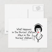 Carte Postale Que se passe-t-il au poste des infirmières (Devant / Derrière)