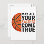 Carte Postale Que tous vos lancers soient réussis Funny Basketba (Devant / Derrière)