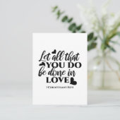 Carte Postale Que tout soit fait dans l'amour - 1 Co 16:14 (Debout devant)