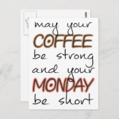 Carte Postale Que Votre Café Soit Fort - Citation Drôle (Devant / Derrière)