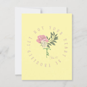 Carte Postale Que Votre Coeur Ne Soit Pas Troublé Écriture KJV