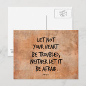 Carte Postale Que votre coeur ne soit pas troublé verset bibliqu (Devant / Derrière)