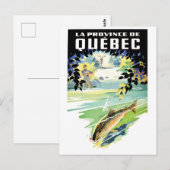 Carte Postale Québec, Canada. Pêche en rivière (Devant / Derrière)