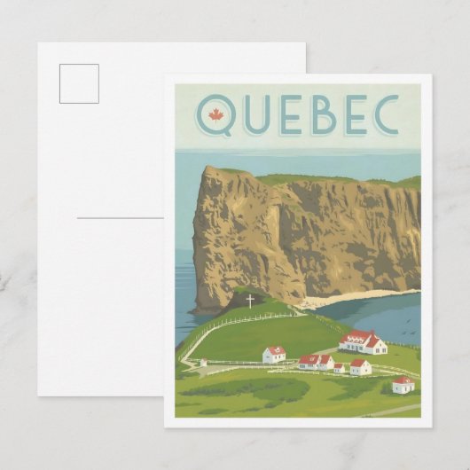 Carte Postale Québec Canada Voyage à l'ancienne (Devant / Derrière)