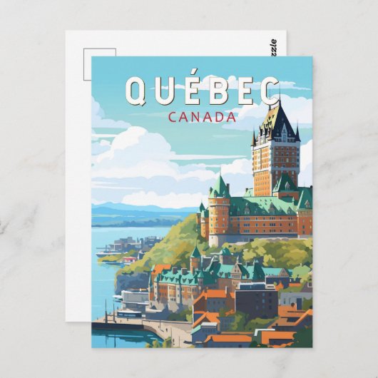 Carte Postale Québec Canada Voyage Art Rétro (Devant / Derrière)