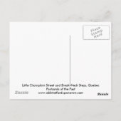 Carte postale, Québec, rue Little Champlain (Dos)